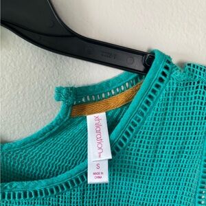 Xhilaration Turquoise Mesh Blouse
